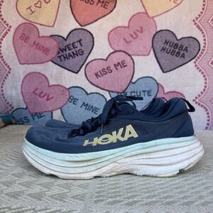 Size 13D - Hoka One One Bondi‎ 8 Midnight Ocean Blue Steel Shoes 1123202 MOBS